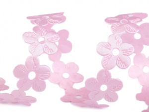 Saténový prýmek šíře 22 mm květy