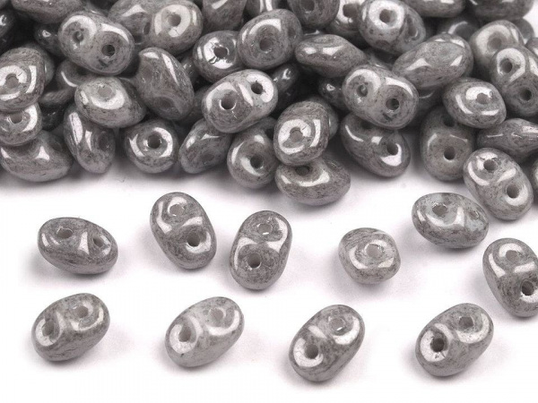 Dvoudírkový rokajl Matubo SuperDuo perleť 2,5x5 mm