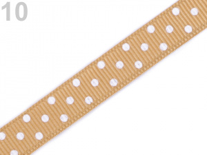 Rypsová stuha  s puntíky šíře 10 mm