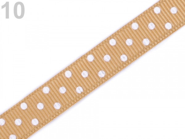 Rypsová stuha  s puntíky šíře 10 mm