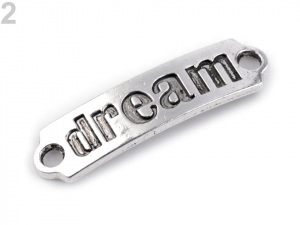 Kovová ozdoba s textem 10x40 mm