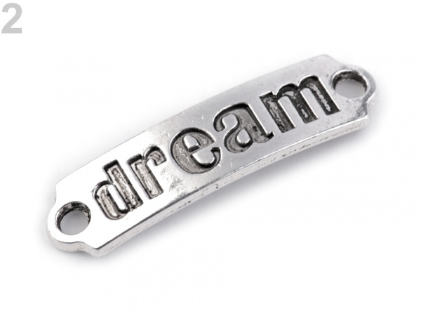 Kovová ozdoba s textem 10x40 mm