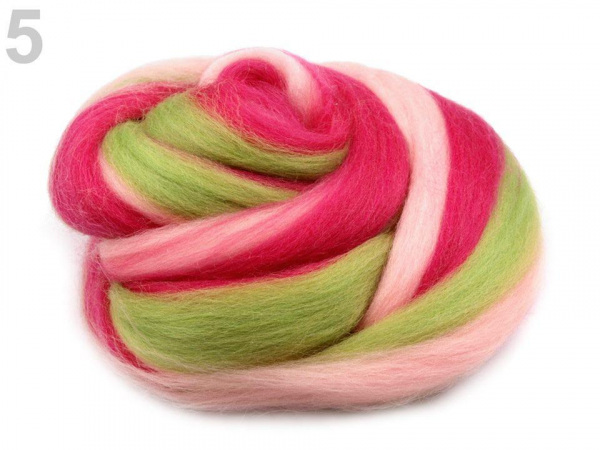 Melírované ovčí rouno 20 g česané