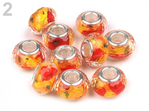 Plastové broušené korálky s velkým průvlekem 9x14 mm