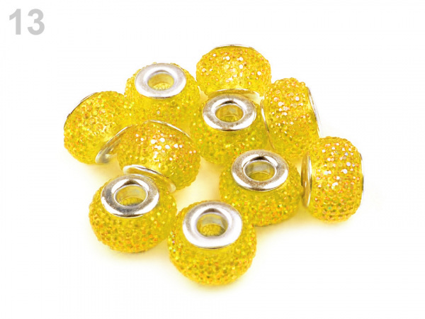 Plastové korálky s velkým průvlekem 9x14 mm