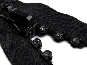 Kostěný zip No 4 délka 50 cm se štrasovými kamínky