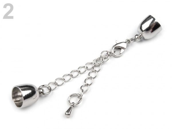 Karabinka s prodlužovacím řetízkem a koncovkami Ø8 mm
