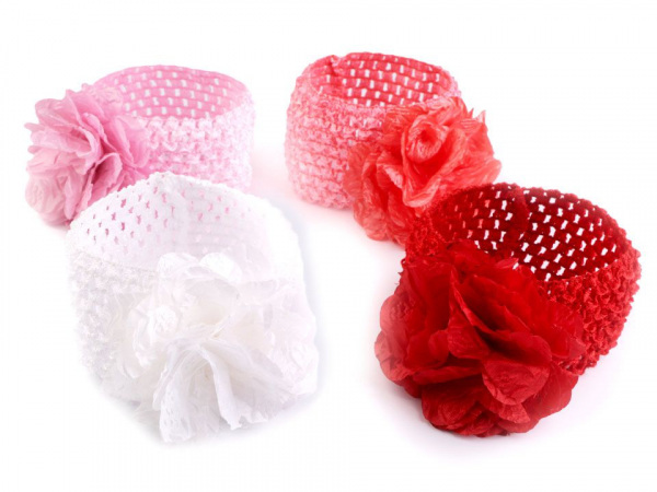 Dětská elastická čelenka do vlasů s květem