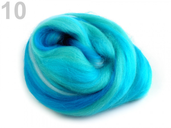 Melírované ovčí rouno 20 g česané