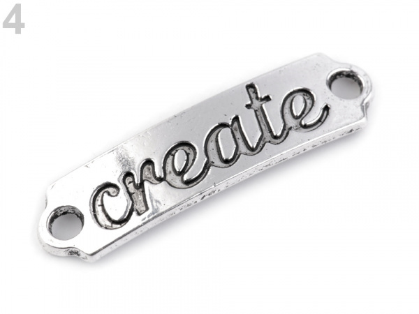 Kovová ozdoba s textem 10x40 mm