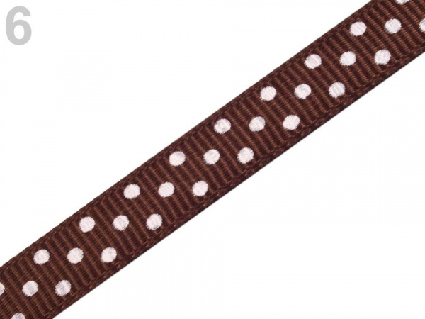 Rypsová stuha  s puntíky šíře 10 mm