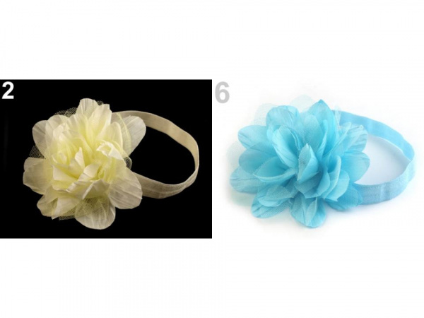 Pružná čelenka do vlasů s květem