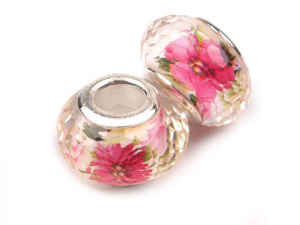 Plastové broušené korálky s velkým průvlekem 9x14 mm