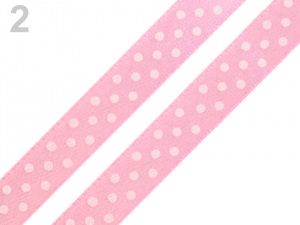 Saténová stuha s puntíky šíře 10 mm
