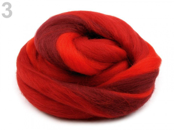 Melírované ovčí rouno 20 g česané