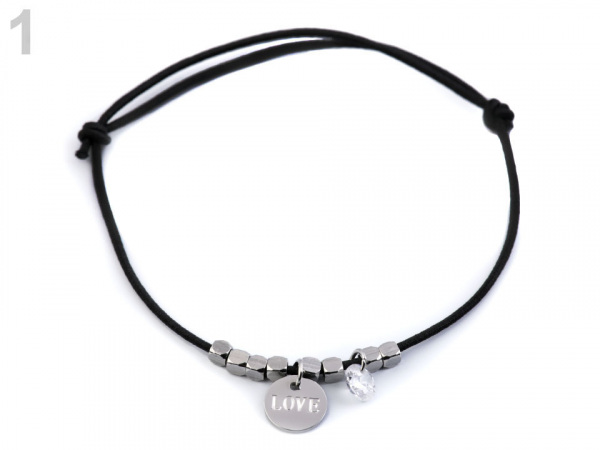 Pružný náramek s ozdobami z nerezové oceli