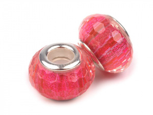 Plastové broušené korálky s velkým průvlekem 9x14 mm