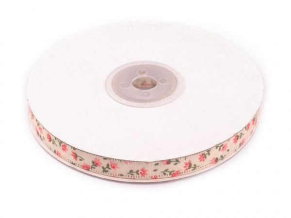 Oboustranná stuha květy šíře 10 mm