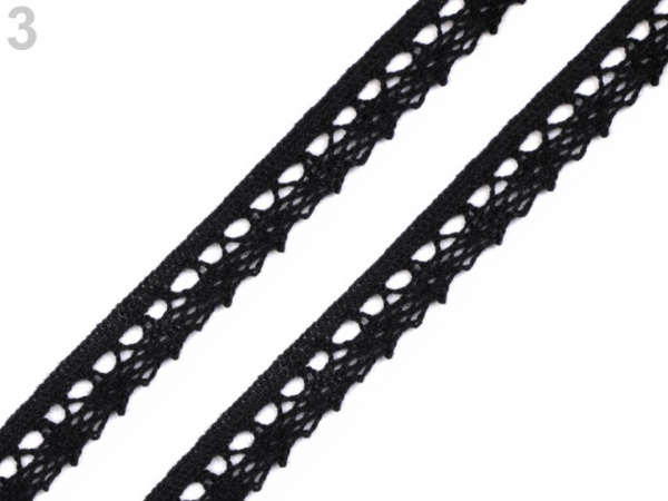 Bavlněná krajka šíře 15 mm paličkovaná