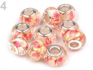 Plastové broušené korálky s velkým průvlekem 9x14 mm