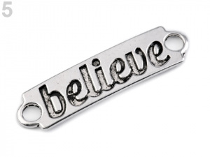 Kovová ozdoba s textem 10x40 mm