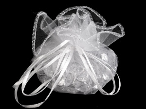 Dárkový pytlík měšec Ø30; 32 cm organza s lurexem