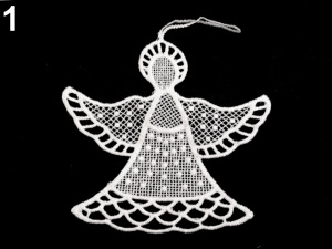 Krajková dekorace anděl