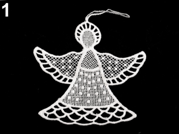 Krajková dekorace anděl