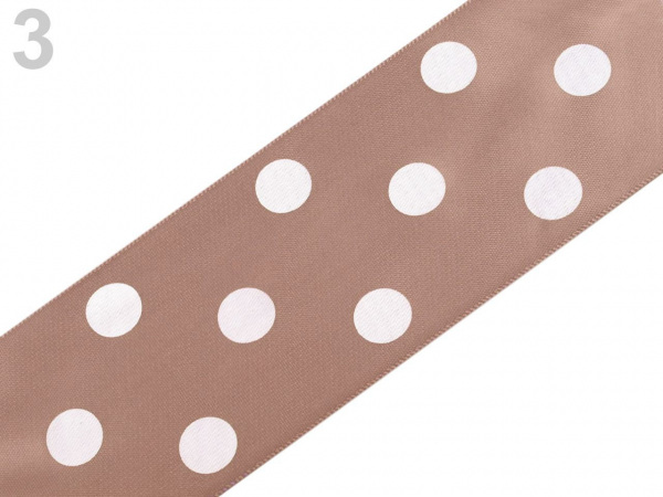 Saténová stuha s puntíky šíře 51 mm