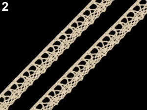Bavlněná krajka šíře 15 mm paličkovaná