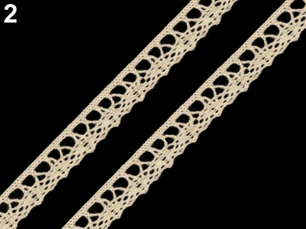 Bavlněná krajka šíře 15 mm paličkovaná