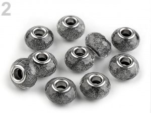 Plastové broušené korálky s velkým průvlekem 9x14 mm
