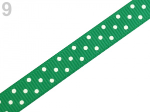 Rypsová stuha  s puntíky šíře 10 mm