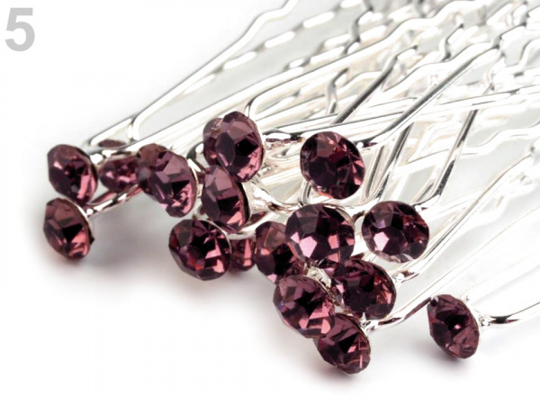 Štrasová vlásenka s kamínkem Ø6 a 8 mm