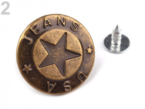 Riflový knoflík Jeans velikost 32"