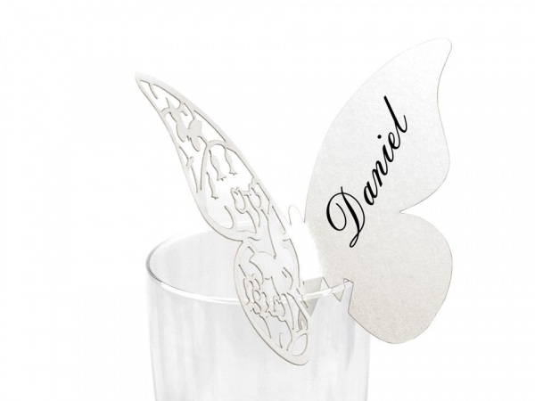 Jmenovka na skleničky motýl