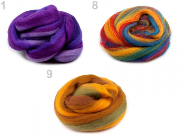 Melírované ovčí rouno 20 g česané