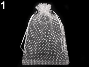 Dárkový pytlík 17x24 cm organza s puntíky