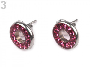 Náušnice Tribal ESSW21 z chirurgické oceli s krystaly Swarovski
