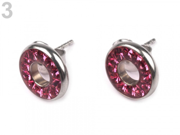 Náušnice Tribal ESSW21 z chirurgické oceli s krystaly Swarovski