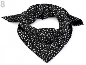 Bavlněný šátek s květy 65x65 cm