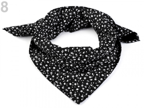 Bavlněný šátek s květy 65x65 cm