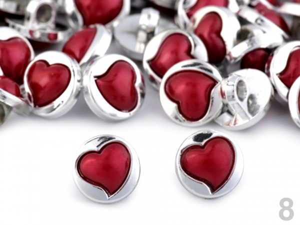 Knoflík velikost 18" srdce