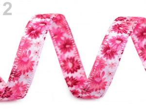 Oboustranná stuha květy šíře 13 mm