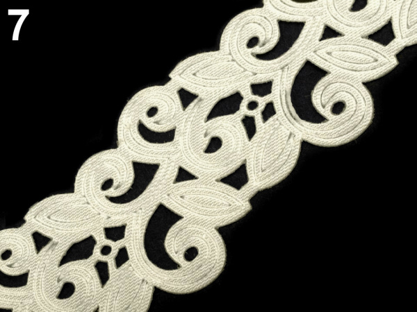 Saténový prýmek šíře 22 mm vysekávaný vzor