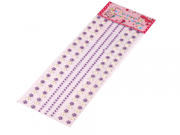 Samolepicí dekorace kamínky a perly na lepicím proužku