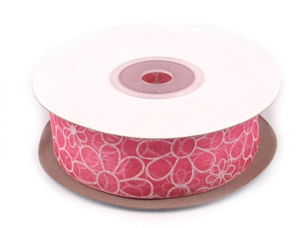 Monofilová stuha květy šíře 26 mm