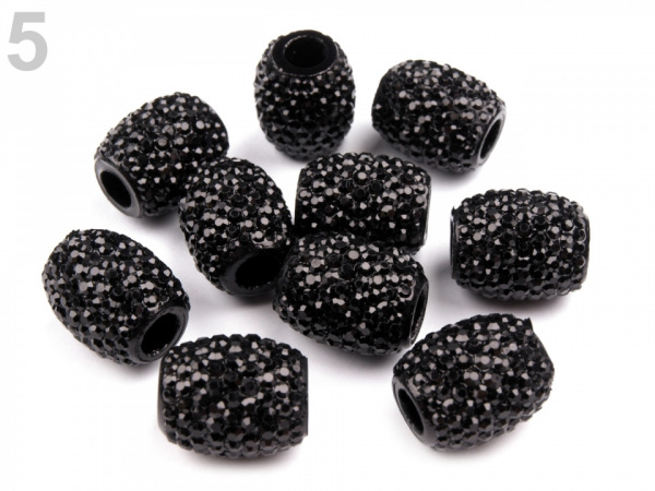 Plastové korálky s velkým průvlekem 13x15 mm