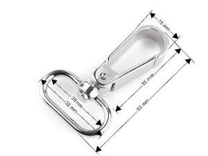 Kovová karabina s obrtlíkem průvlek 25 mm