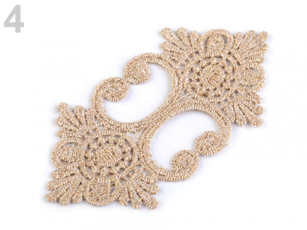 Krajková aplikace / nášivka s lurexem